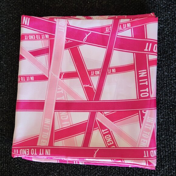 AVON Pink and White Breast Cancer "In It To End It" Scarf Wrap - Picture 2 of 4